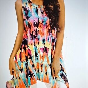 NWOT Viracy Sleeveless Swing Tunic MultiColored Tank Top Large